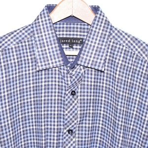 Jared Lang XL Blue Checks Button Front Long Sleeve